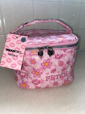 Mean Girls x Forever 21 Pink Floral 'Fetch' Quilted Cosmetic Case NWT